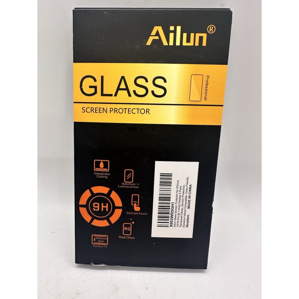Ailun iPhone 15/15 Pro 6.1" Tempered Glass Screen Protector 3 Pack 9H